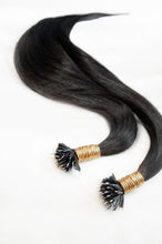 Charger l&#39;image dans la galerie, Classic Black Nano Bead Hair Extensions #1

