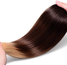 Cargar imagen en el visor de la galería, Black/Brown to Blonde Ombre Nano Bead Hair Extensions T2/10/24
